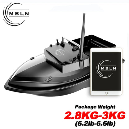 MBLN Brand,RC Carp Fishing Bait Boat,Double Bait Hopper,2kg Bait Capacity, 300m Remote Control Range,Low Battery Warning
