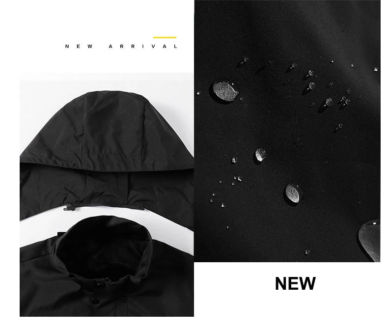 CHRLCK Men Women Hiking Jackets Waterproof Large Size Spring Autumn Windbreaker Camping Climbing Outdoor Coats Unisex