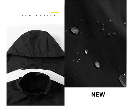 CHRLCK Men Women Hiking Jackets Waterproof Large Size Spring Autumn Windbreaker Camping Climbing Outdoor Coats Unisex