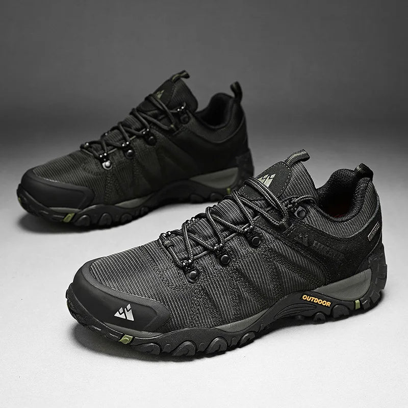 HIKEUP Non-slip Men Hiking Shoes Breathable Outdoor Wear Resistant Splashproof Climbing Men Sneaker Tourism Mountain Shoes