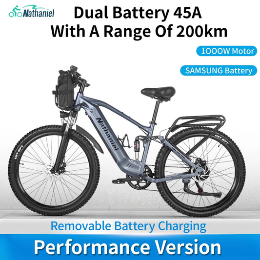 Nathaniel SYR03 Electric bike 27.5"48V1000W Adult electric assisted bike 45Ah 2large capacity detachable lithium batteries Ebike
