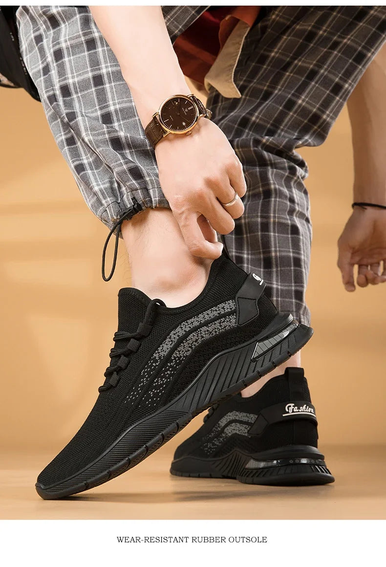 Summer Breathable Comfortable Elevator Sneakers Height Increase Shoes for Men Lift Insoles 7CM Hidden Heels Lift Sports Taller