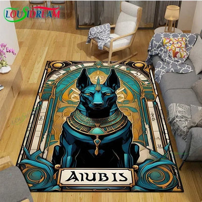 Egyptian Pharaoh- goddess-Runes Printed  Carpets Living Room Anti-Skid Area Rug Kids Bedroom Mats Yoga Mat Large Carpet Decor
