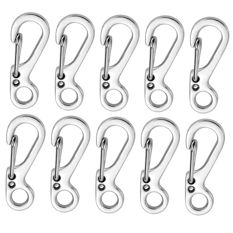 10Pcs/lot Mini Carabiner Paracord Molle Gear Hooks Key Chain Camping EDC Survival Climbing SF Spring Backpack Clasps Keychain