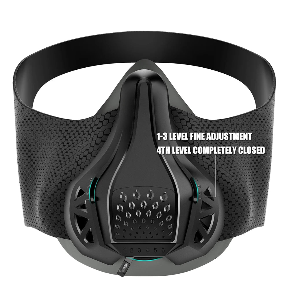 Sports Mask Adjustable 48 Levels Breathing Air Resistance Exercise Running Fitness Mask Fitness Exercise Physical Endurance Trai