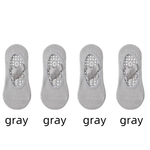 1/ 4Pair Professional Women Yoga Sock Silicone Anti-slip Ballet Pilates Socks Women Backless Breathable Bandage Yoga Sport Socks