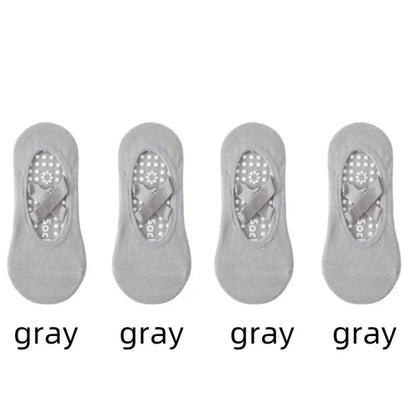 1/ 4Pair Professional Women Yoga Sock Silicone Anti-slip Ballet Pilates Socks Women Backless Breathable Bandage Yoga Sport Socks