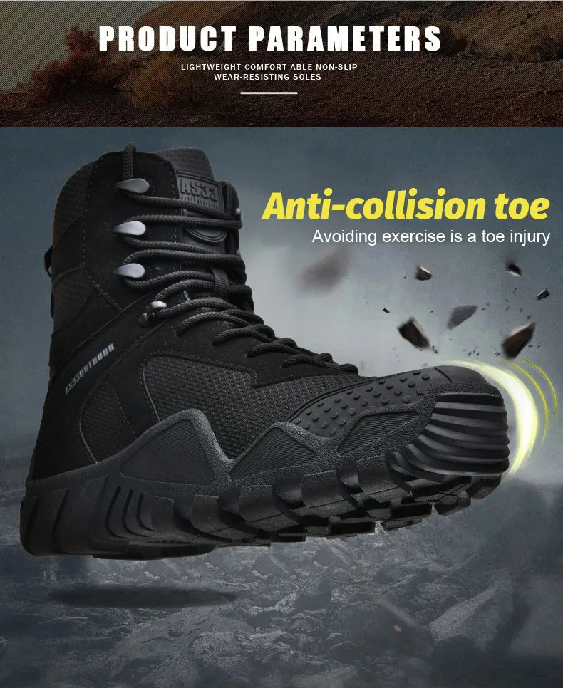 Men's waterproof hiking boots, lightweight outdoor work boots, stylish and durable hiking boots