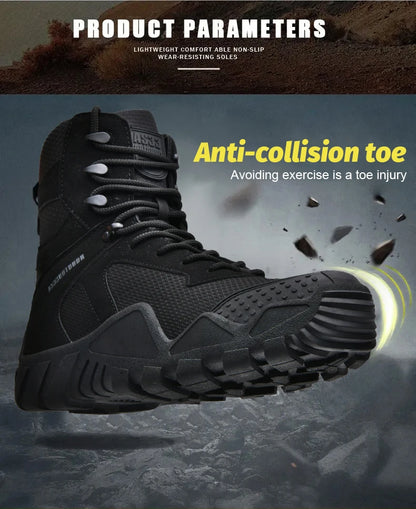 Men's waterproof hiking boots, lightweight outdoor work boots, stylish and durable hiking boots