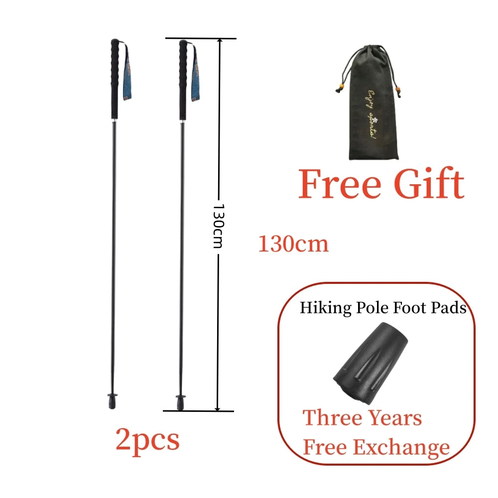 110g 120g 130g Turstaver i Karbonfiber Ultralette Turstaver Sammenleggbare Vandrestaver Bærbare Turstaver Campingtur