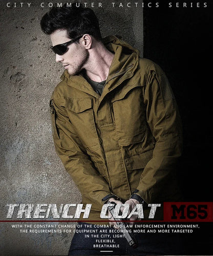 M65 UK Clothes Windproof Hunting Field Jackets Mens Winter/Autumn Waterproof Pilot Train Coat Hoodie Three Colors