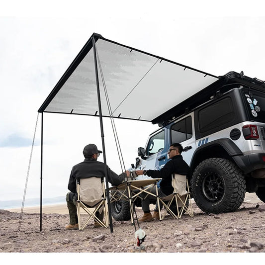 Car Side Off Road Awning 8.2 x10ft,Waterproof Pull-Out for Camping 5000mm PU Adjustable Height Retractable Roof Rack for Vehicle