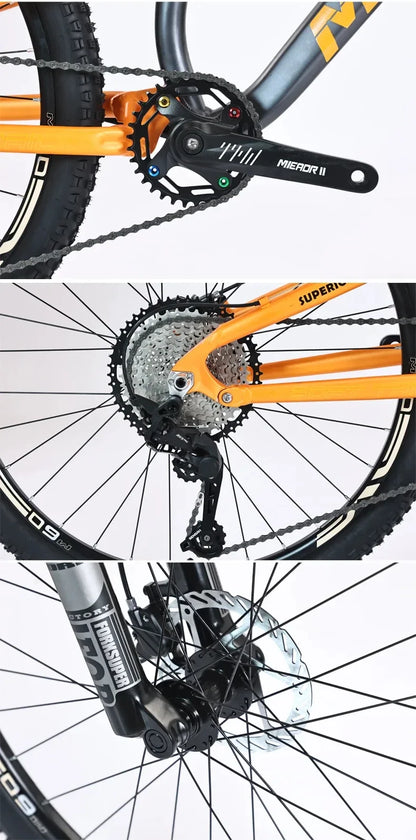 26 inch soft tail mountain bike  air pressure shock absorption outdoor bicycle 11-speed MTB oil brake downhill off-road racing