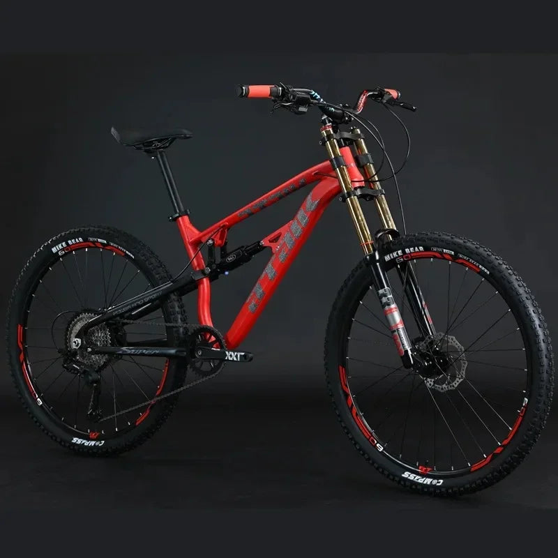 26 inch soft tail mountain bike  air pressure shock absorption outdoor bicycle 11-speed MTB oil brake downhill off-road racing