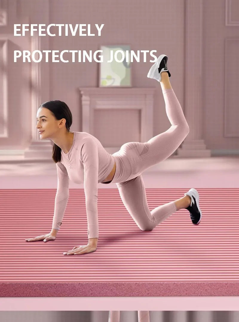 15mm Thick Yoga Mat Anti Slip Environmental Sports Fitness Mat NBR Comfortable Foam Yoga Mat for Family Exercise Yoga Pilates