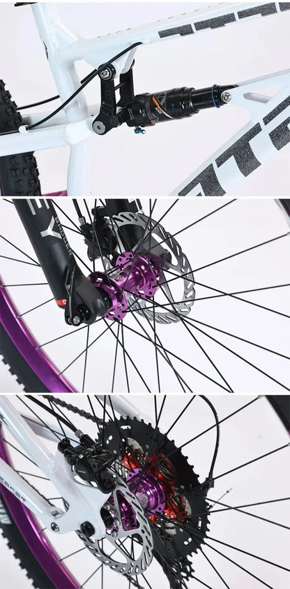 26 inch soft tail mountain bike  air pressure shock absorption outdoor bicycle 11-speed MTB oil brake downhill off-road racing