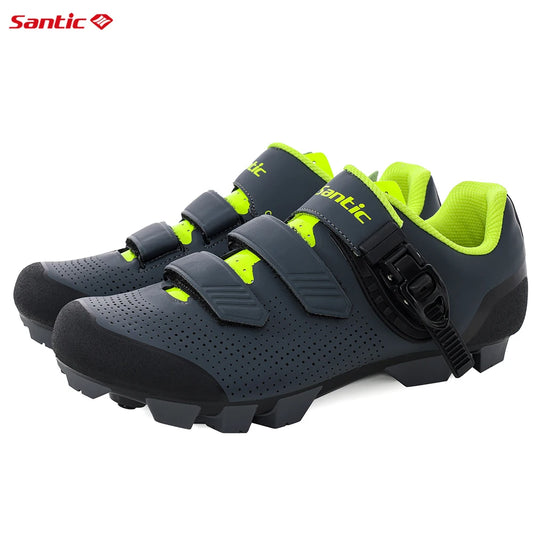 Santic MTB Cycling Shoes Unisex Mountain Bike Wear Resistant Waterproof Bicycle Nylon Bottom Self-Locking Riding Shoes KMS20024