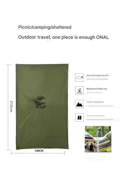 2025 Best-selling cross border three-in-one cloak raincoat adult outdoor hiking polyester multifunctional rain poncho