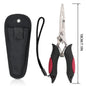 Multifunctional Fishing Pliers Stainless Steel Braided Line Cutter Scissors Hook Remover with Pliers Sheath Lanyard Fishing Tool