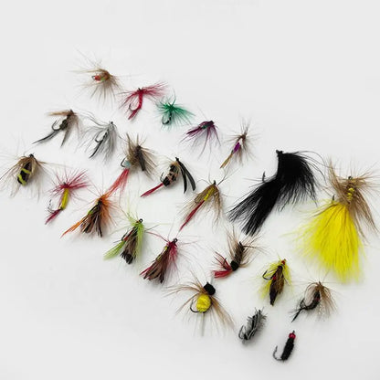 120pcs Fly Fishing hook Lures Kit Flies Dry Wet Nymph Streamers Fly Assortment With Fly Box Fly Fishing Assortment For fishing