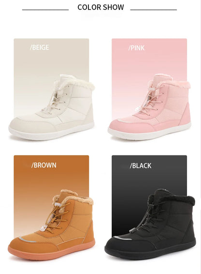 2024 women's barefoot snow boots warm snow boots outdoor hiking shoes winter fur ankle boots women's boot Barefoot Ankle Boots