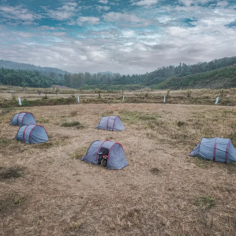 Motorcycle Hiking Tent Outdoor Camping Cloud Tourer Double Layers Motorcycle Storage 2 Man Tent  Ultralight Tent
