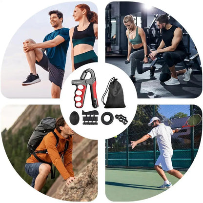 5-60KG Adjustable Hand Gripper Set Counting Hand Forearm Trainer Hand Strength Wrist Strength Finger Strength Device For Fitness