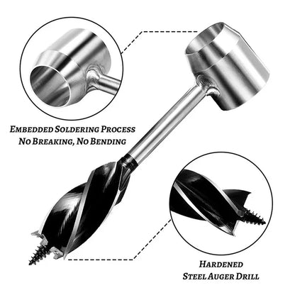 Hand Auger Wrench Scotch Eye Wood Auger Manual Hole Maker Gear Multitool for Camping Bushcraft and Outdoor