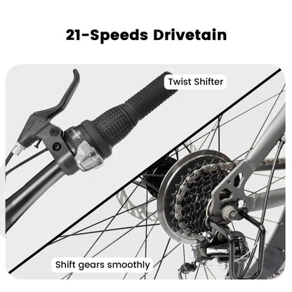 China Manufacturer 26 Inch 21speed Cheap Full Suspension Fat Mountain Bicycle Front Suspension Bike with Fat Tire for Snow Sand