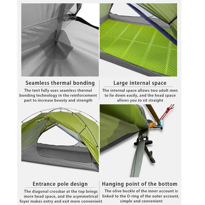 FLAME'S CREED TAIJI 2 15D Nylon Camping Ultralight Tent Outdoor 2 Persons 3/4 Season  Double Layer Camping  Hiking Tents