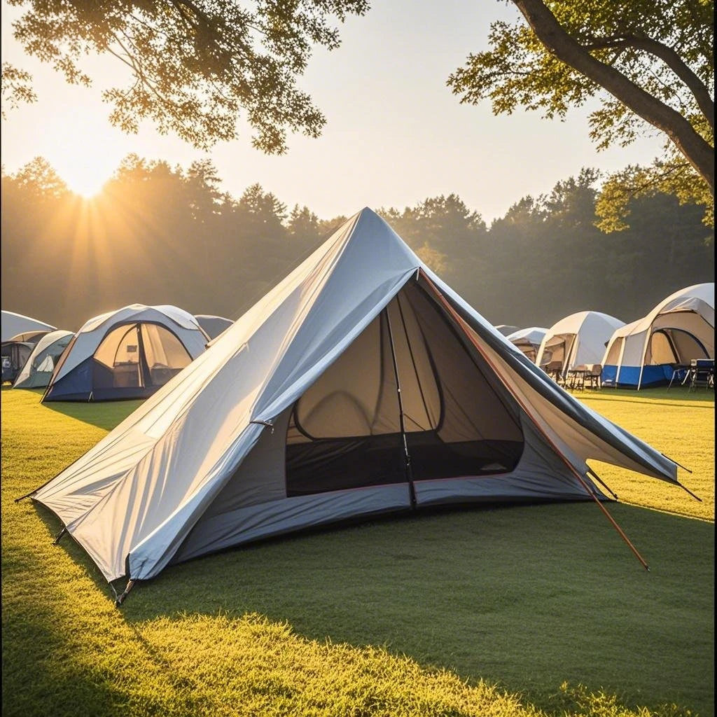 1-Person Ultralight Pyramid Tent - Without Poles, Waterproof PU4000, Mesh Layers for Backpacking & Mountain Hiking