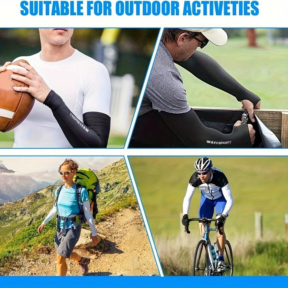 1/2/4 Pairs UV Sun Protection Arm Sleeves for Men Women, Compression Cooling Sun Sleeves - Sports - Workouts - Tattoo Cover