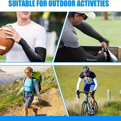 1/2/4 Pairs UV Sun Protection Arm Sleeves for Men Women, Compression Cooling Sun Sleeves - Sports - Workouts - Tattoo Cover