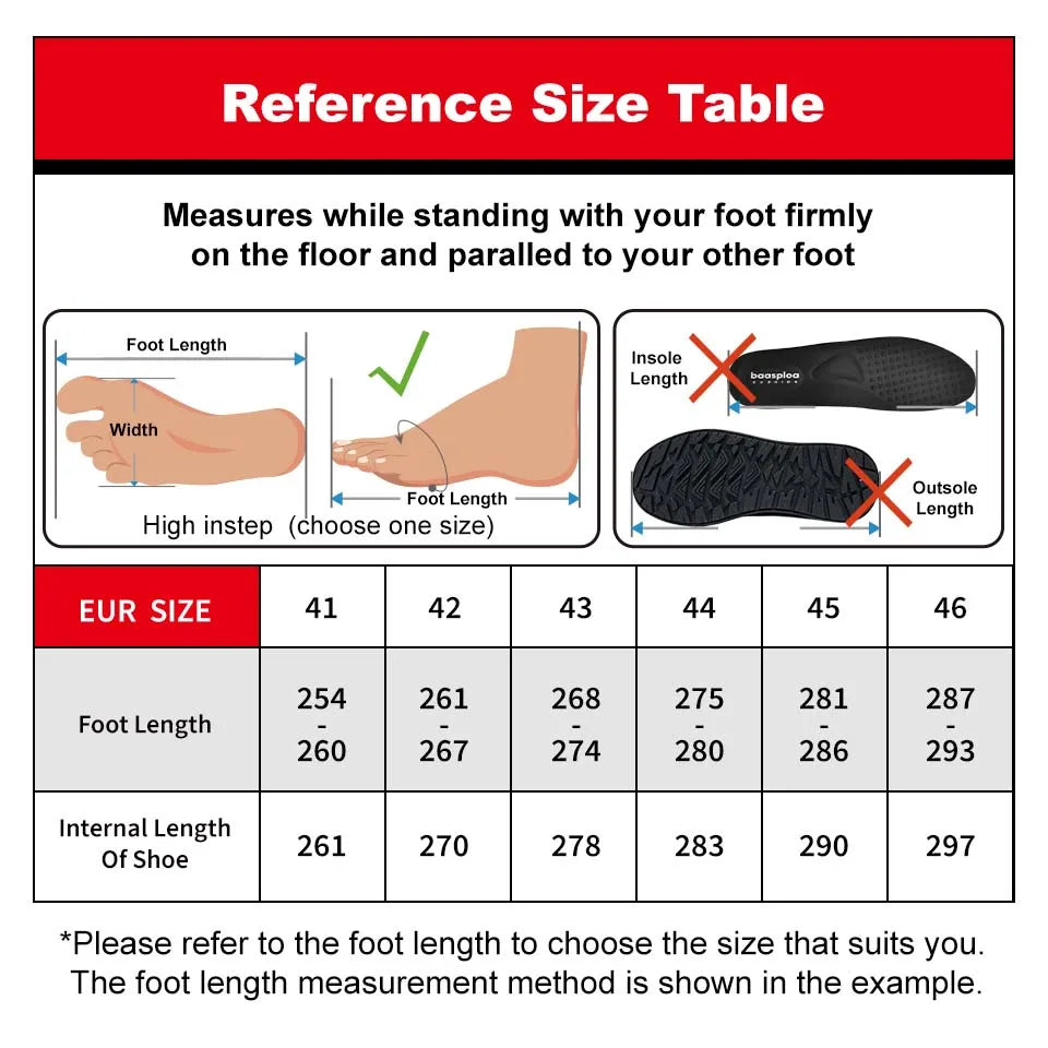 Baasploa New Men Anti-Skid Wear Resistant Hiking Shoes Fashion Waterproof Outdoor Travel Shoes Sneaker Comfortable Male Shoes