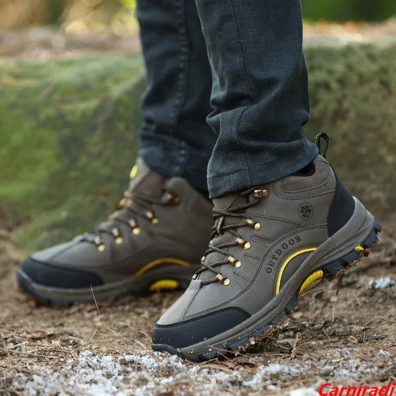 Unisex Winter Plush High Top Hiking Shoes Women Outdoor High Quality Keep Warm Snow Casual Sneakers Men Non-slip Trekking Boots