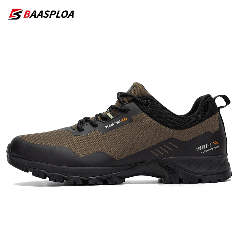 Baasploa New Man's Hiking Shoes Fashion Waterproof Male Outdoor Sneakers Comfortable Shoes Men Anti-Slip Wear-Resistant Footwear