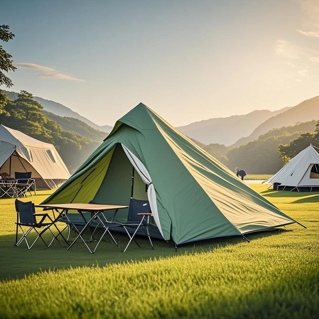 1-Person Ultralight Pyramid Tent - Without Poles, Waterproof PU4000, Mesh Layers for Backpacking & Mountain Hiking