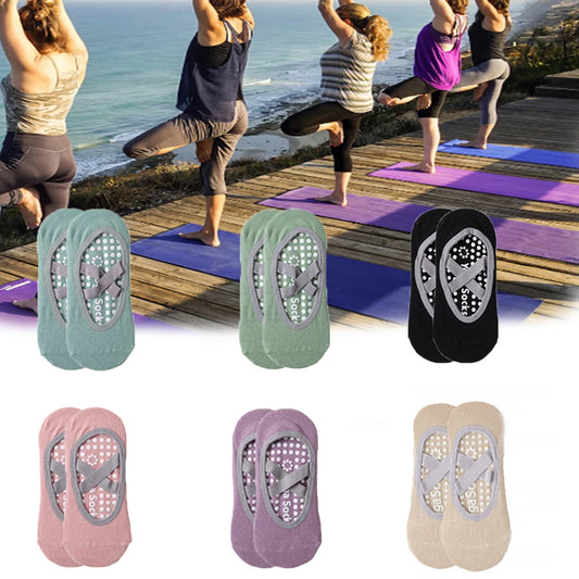 1 Pairs Women Yoga Socks Summer Professional Non-slip Silicone Fitness Dance Pilates Sports Socks Floor Socks