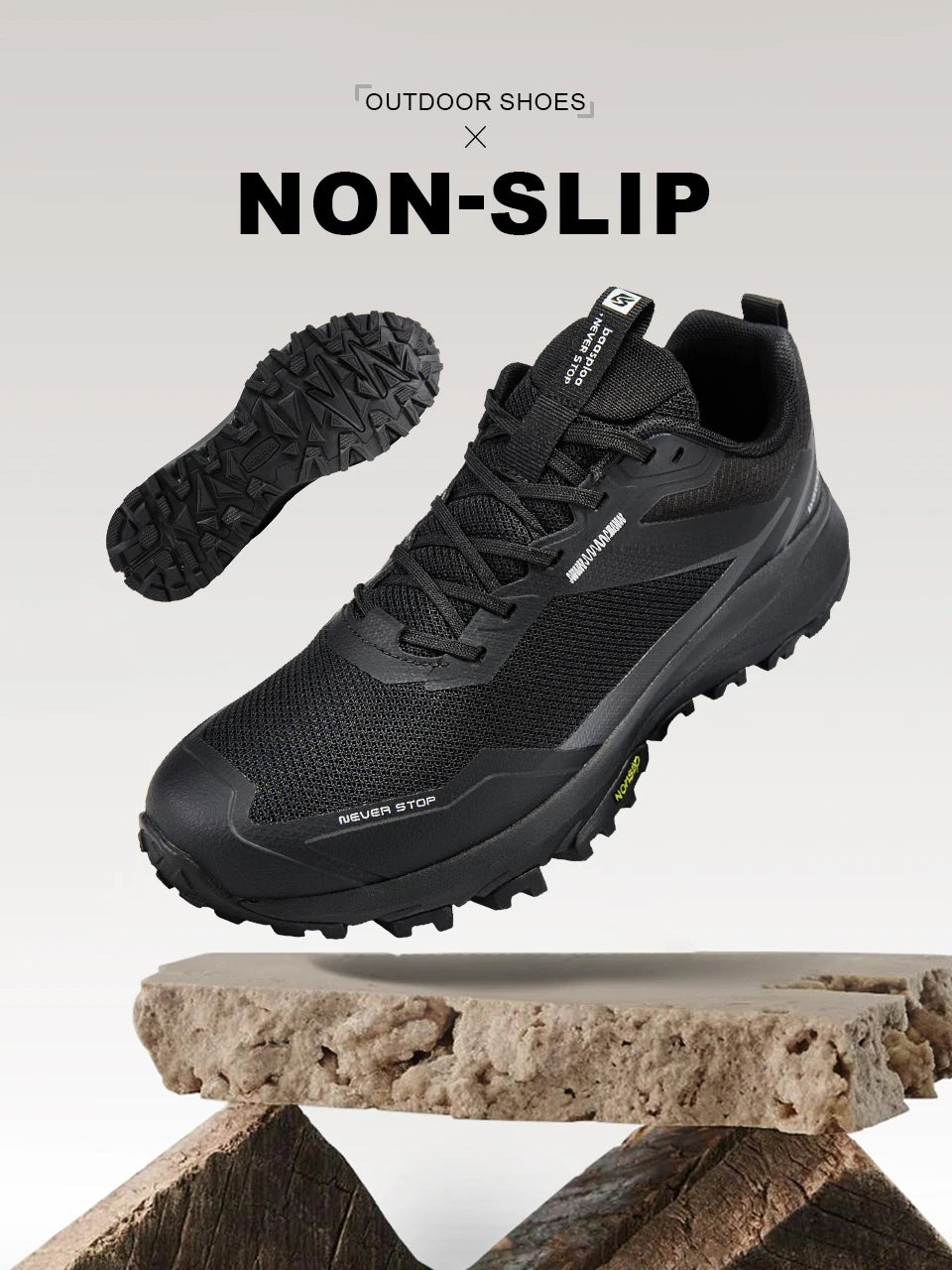 Bassploa Men Hiking Shoes New Fashion Lightweight Outdoor Sneakers Men Walking Shoes Comfort Non-Slip Wear Resistant Outdoor