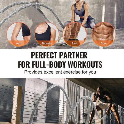 1.5-Inch x 30-Ft Battle Rope for Home Gym Strength Training Fitness Workout Portable Accessory