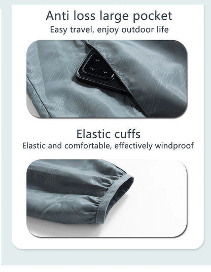 JNLN Men's Women's Waterproof Hiking Jacket Quick Dry Sun Protection Windbreaker Camping Hunting Climbing Outdoor Rain Coat