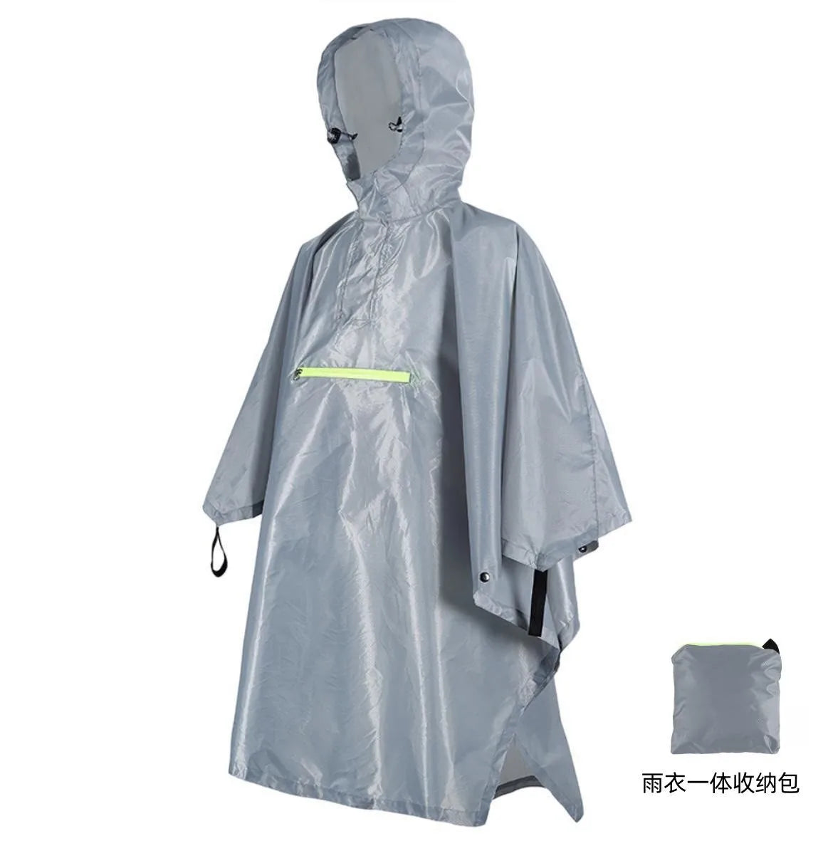 2025 Best-selling cross border three-in-one cloak raincoat adult outdoor hiking polyester multifunctional rain poncho