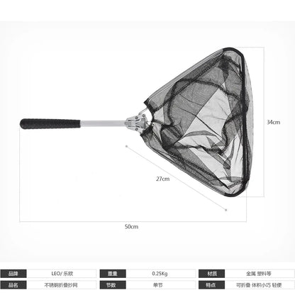 Aluminum Alloy Natural Color Triangle Mini Net Fishing Folding Hand Fishing Gear Раколовка Для Раков
