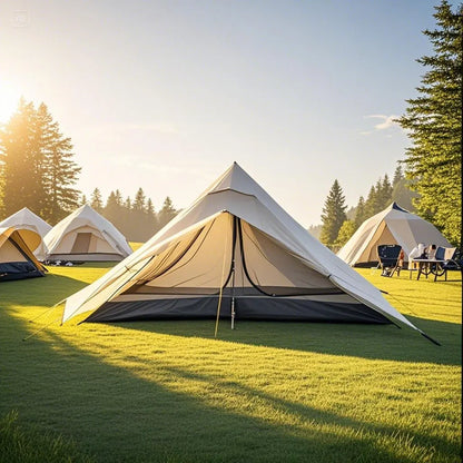 1-Person Ultralight Pyramid Tent - Without Poles, Waterproof PU4000, Mesh Layers for Backpacking & Mountain Hiking