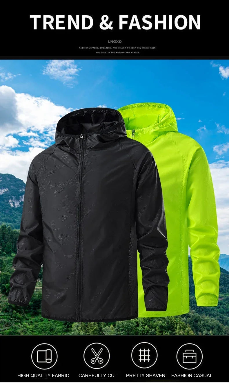 Camping Waterproof Jacket Men Women Windbreaker Men Raincoat Rain Jacket Men Waterproof Hiking Climbing Clothes Sun Protection