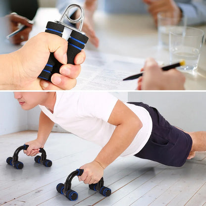 5-In-1 Abdominal Wheel Roller Kit with Push-Up Bar Jump Rope Hand Gripper and Knee Pad Abdominal Core Carver Fitness AB Wheels