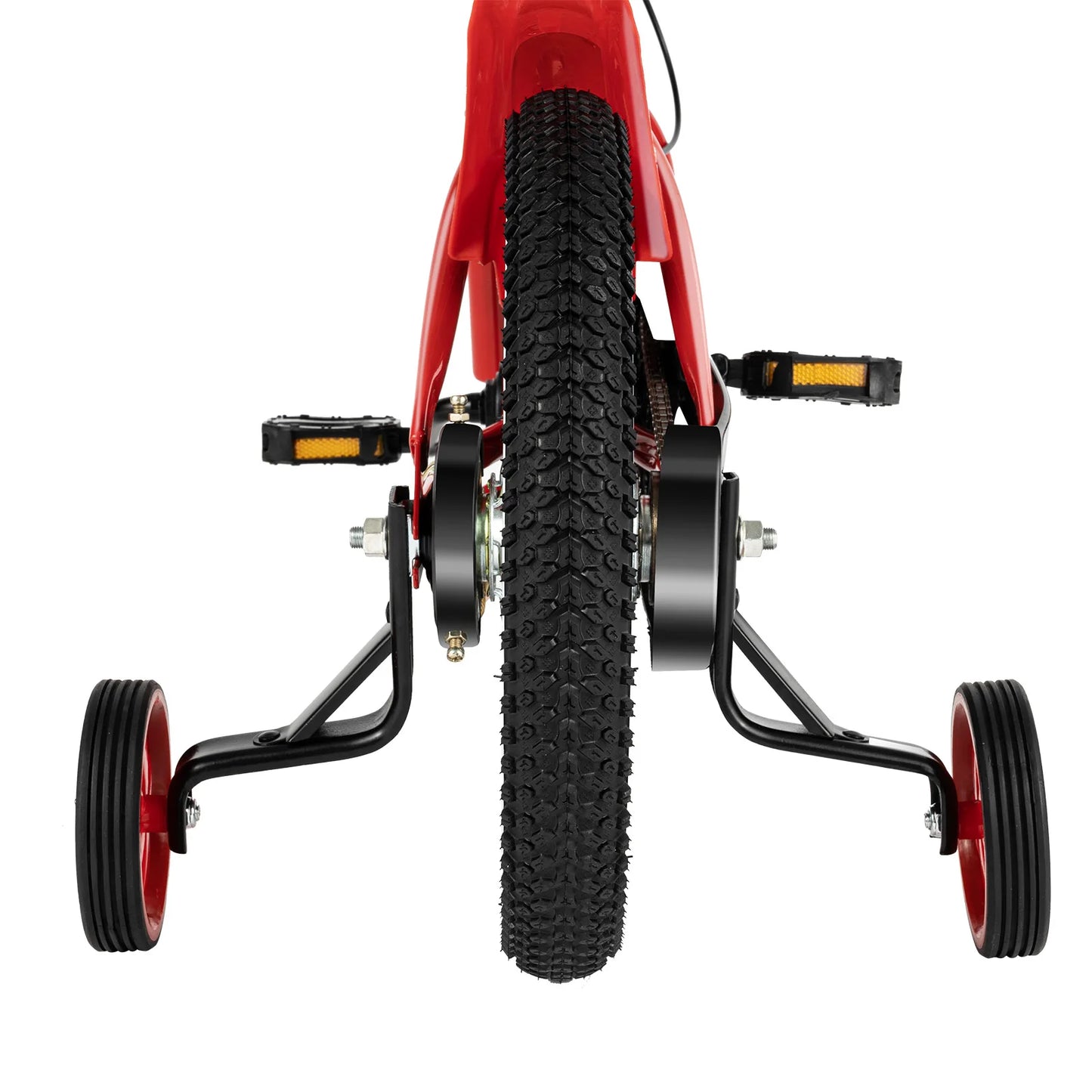 14" Children's Bicycle White/Red/Blue/Yellow Stabilized Child Training Bike with Handbrake Removable Wheels for Kids 3-6 Years