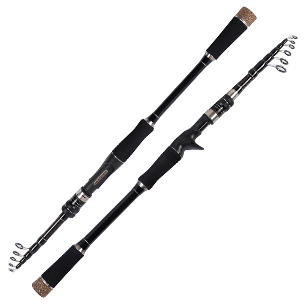 1.8M 2.1M 2.4M 2.7M 3.0M Portable Telescopic Fishing Rod Carbon Fiber Spinning/Casting Fish Rod Tackle