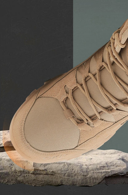 Hiking Men Shoes Mid-top Outdoor Comfortable Anti-slip Combat  Boots Men Shoes Thick-soled Sporty Keep Warm Casual Men Shoes