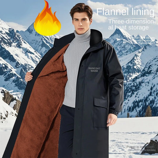 Warm Raincoats Rain Gear Flannel Men Women Breathable Rain Coat Cover Hiking Camp Fishing Travel Outdoor Rainwear Motociclista